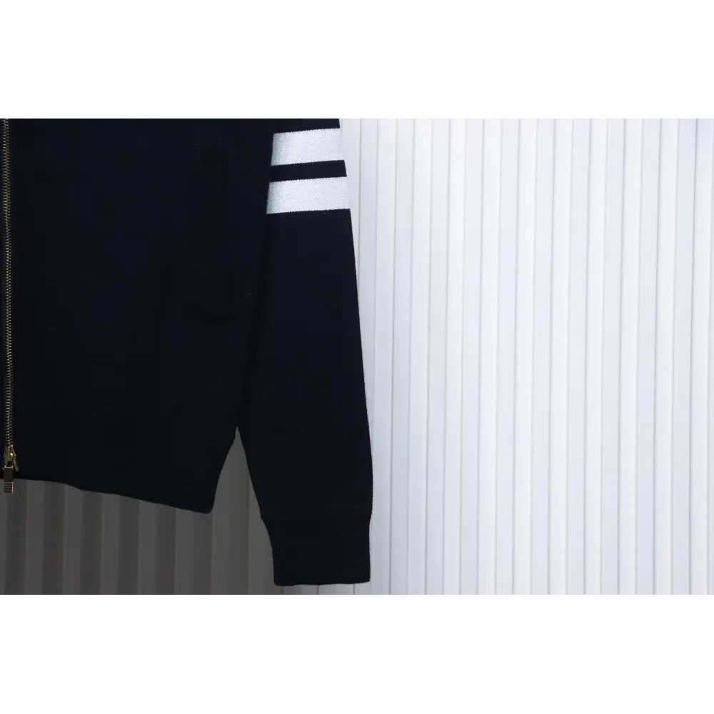 Thom Browne 24FW Crab Zipper Baseball Jacket Black