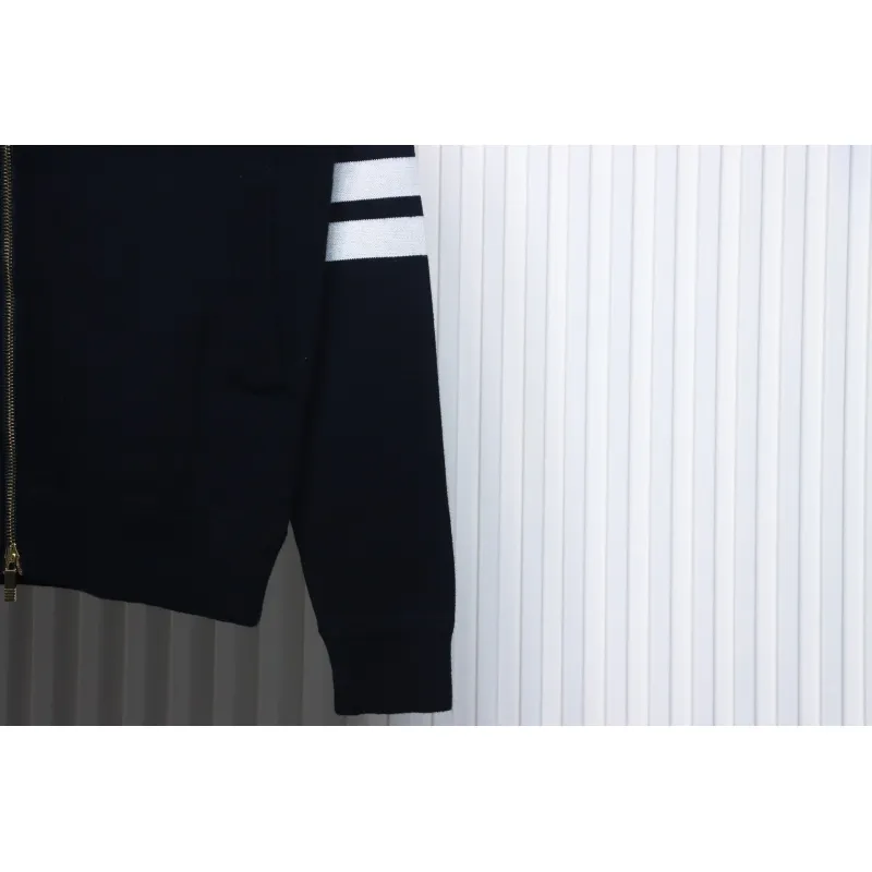 Thom Browne 24FW Crab Zipper Baseball Jacket Black