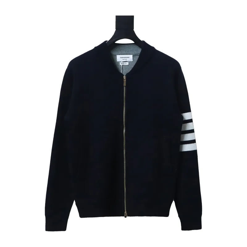 Thom Browne 24FW Crab Zipper Baseball Jacket Black