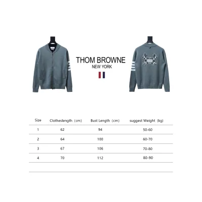 Thom Browne 24FW Crab Zipper Baseball Jacket Grey 02
