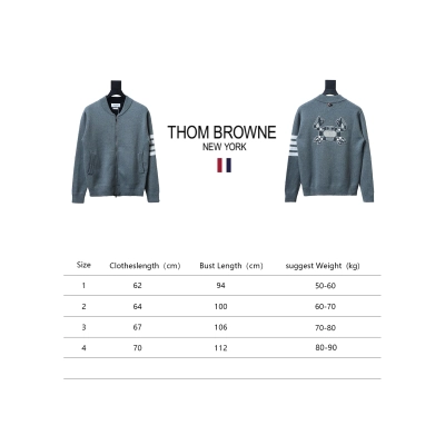 Thom Browne 24FW Crab Zipper Baseball Jacket Grey 02