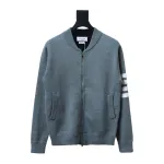 Thom Browne 24FW Crab Zipper Baseball Jacket Grey
