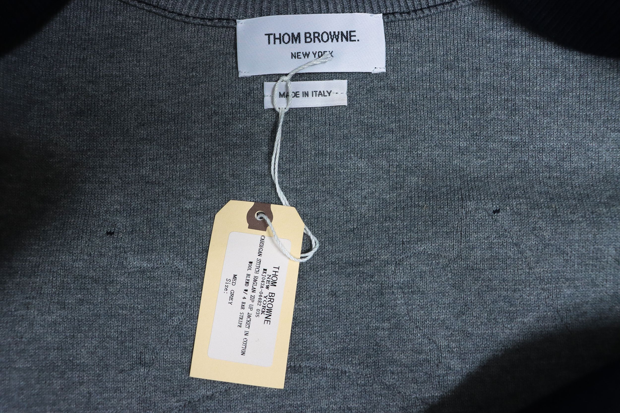 Thom Browne 24FW Crab Zipper Baseball Jacket Grey
