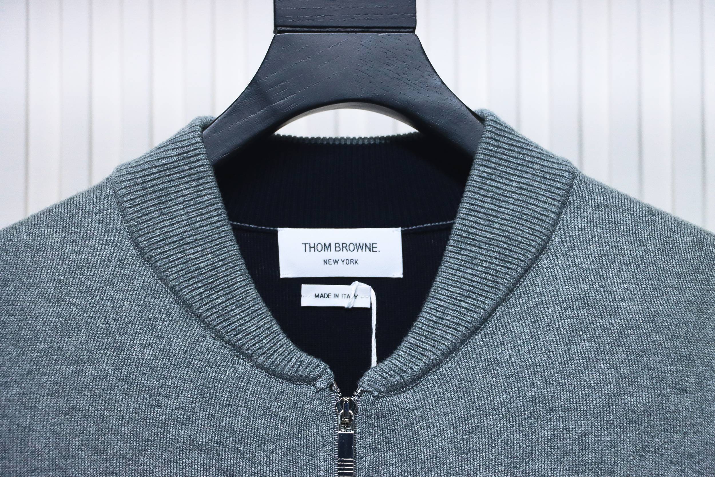 Thom Browne 24FW Crab Zipper Baseball Jacket Grey