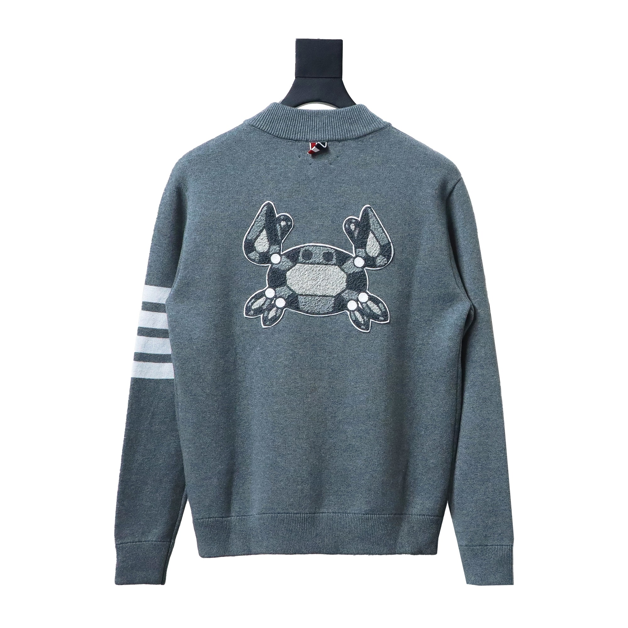 Thom Browne 24FW Crab Zipper Baseball Jacket Grey