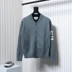 Thom Browne 24FW Crab Zipper Baseball Jacket Grey