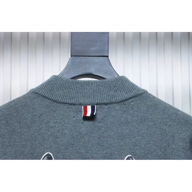 Thom Browne 24FW Crab Zipper Baseball Jacket Grey