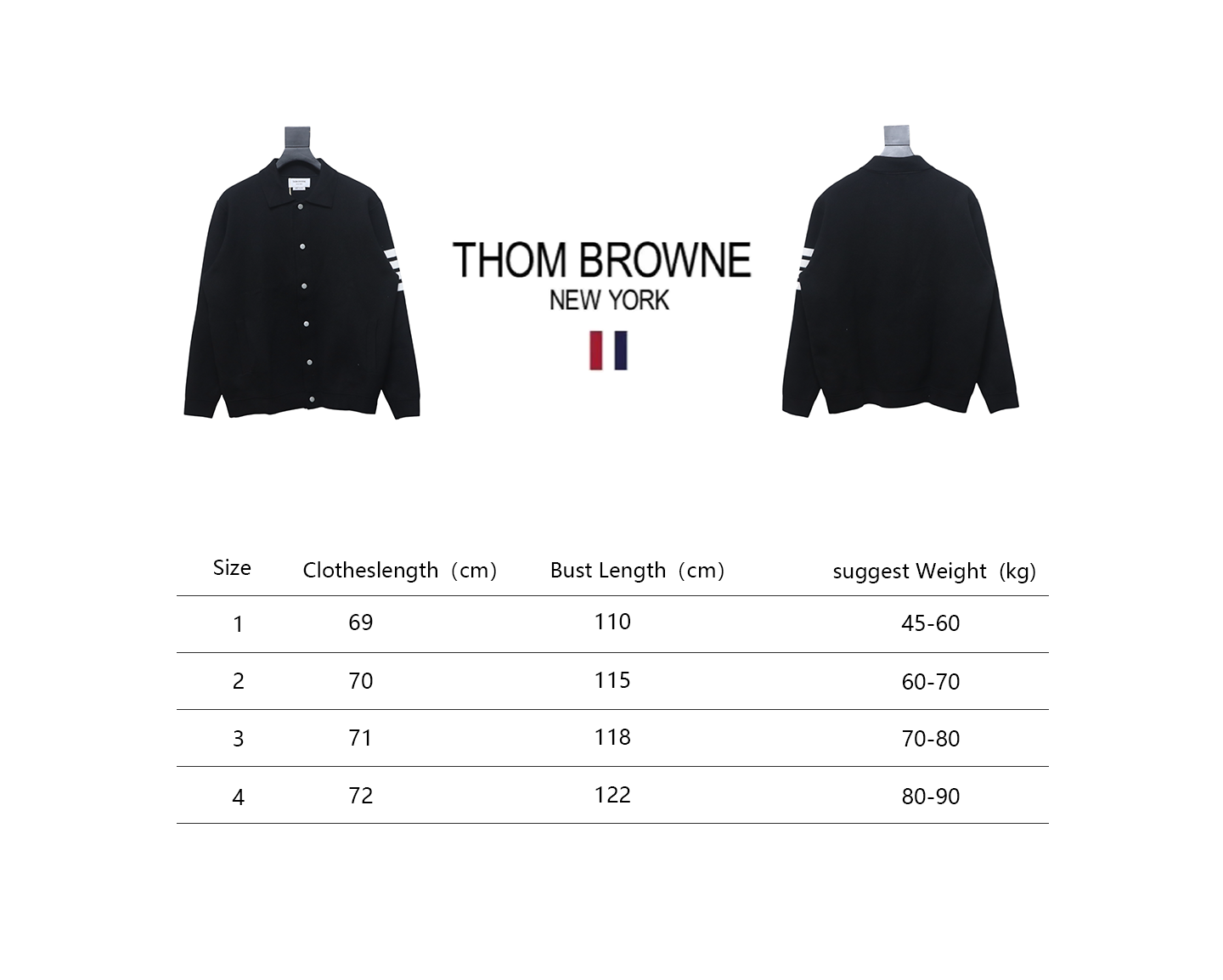 Thom Browne 24FW Four-Bar Lapel Jacket Black