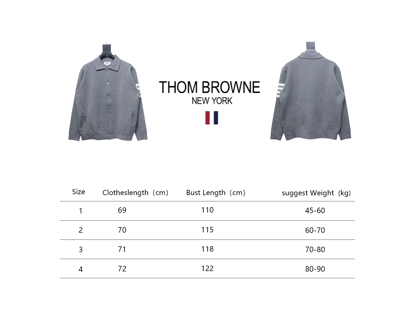 Thom Browne 24FW Four-Bar Lapel Jacket Grey
