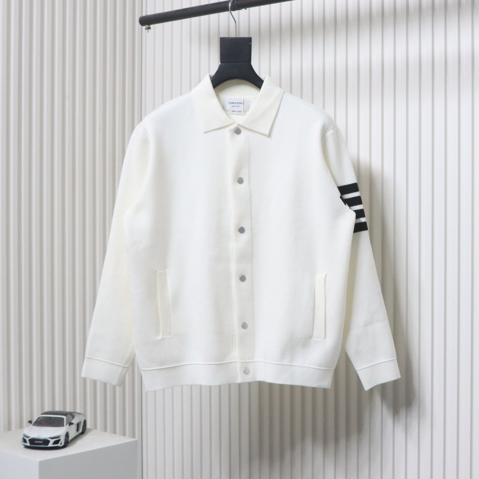 Thom Browne 24FW Four-Bar Lapel Jacket White