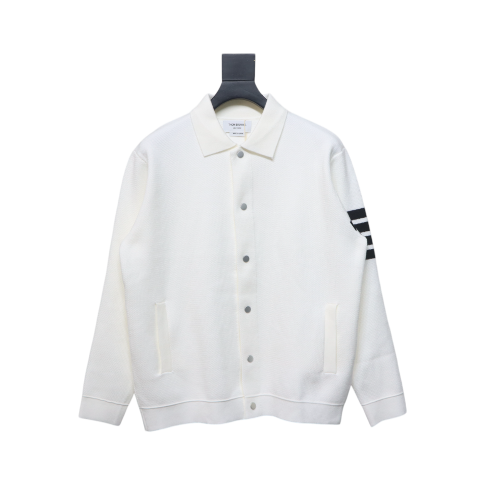 Thom Browne 24FW Four-Bar Lapel Jacket White