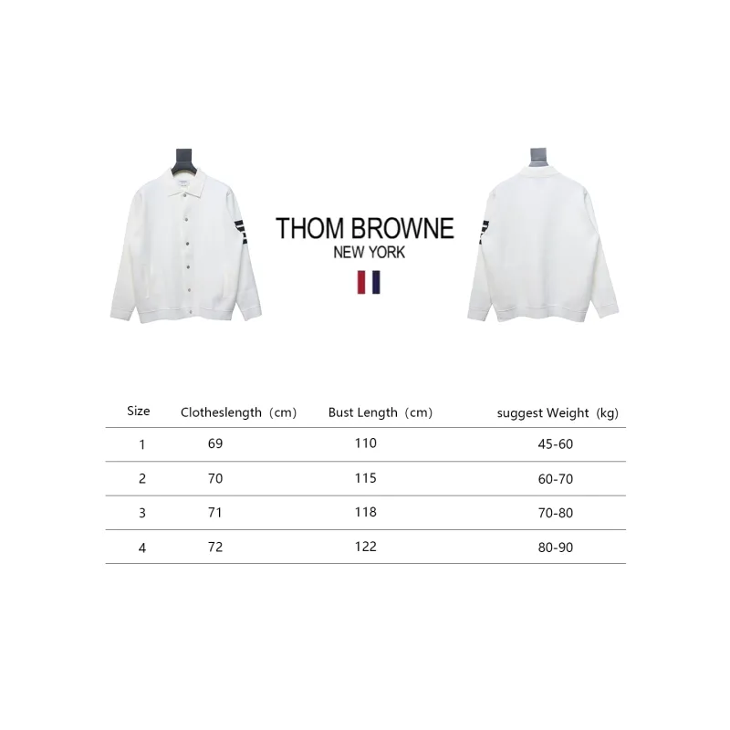 Thom Browne 24FW Four-Bar Lapel Jacket White