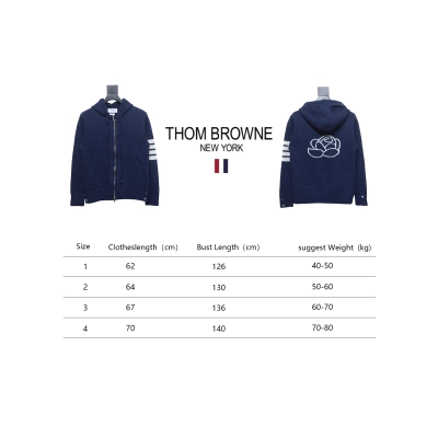 Thom Browne 24FW Rose Australian Wool Hooded Jacket Blue 02