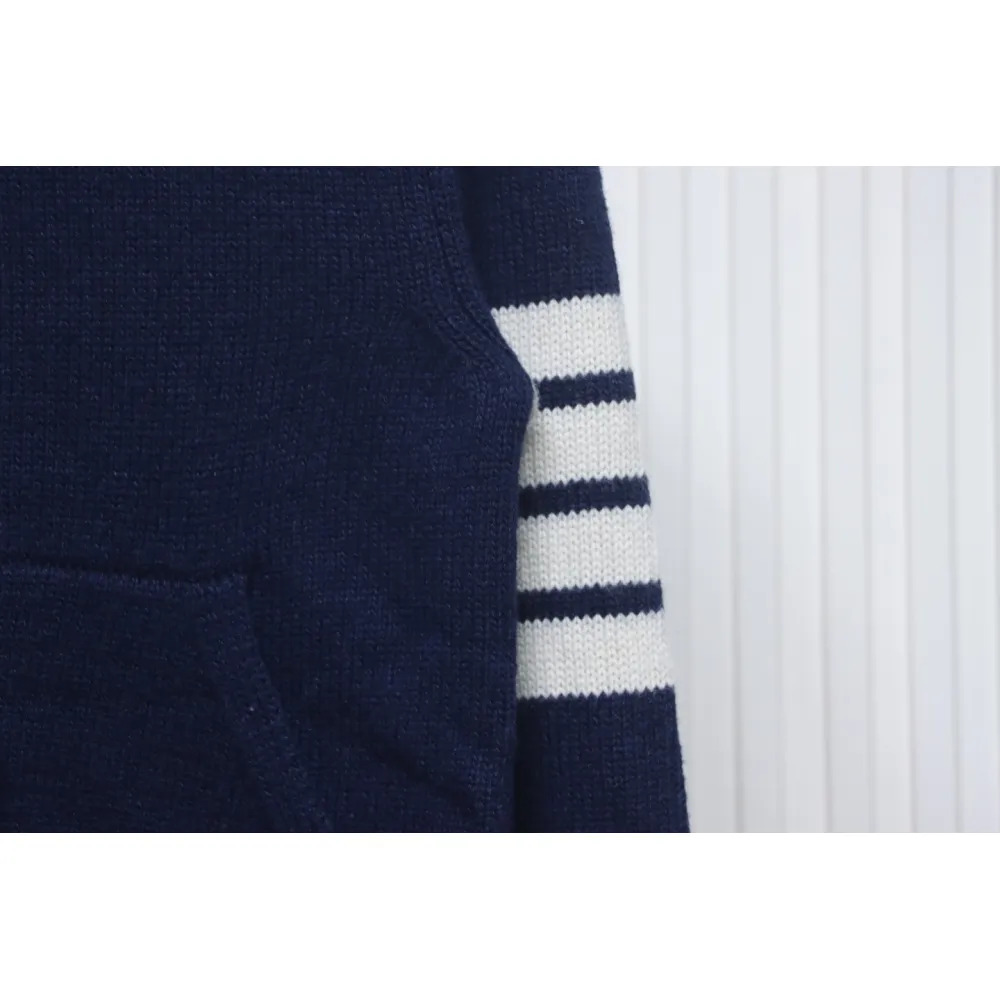 Thom Browne 24FW Rose Australian Wool Hooded Jacket Blue
