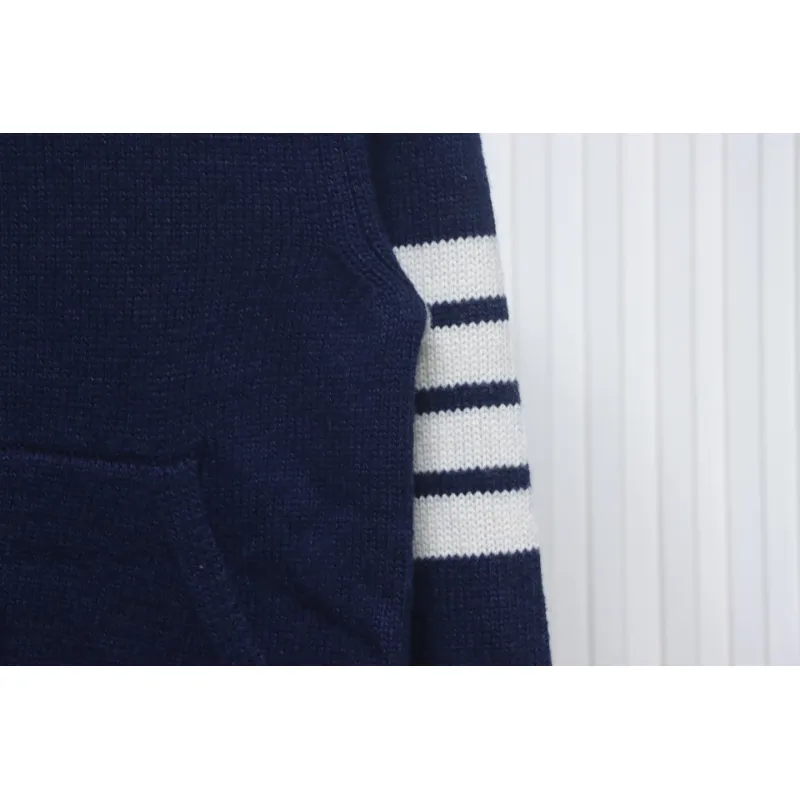 Thom Browne 24FW Rose Australian Wool Hooded Jacket Blue