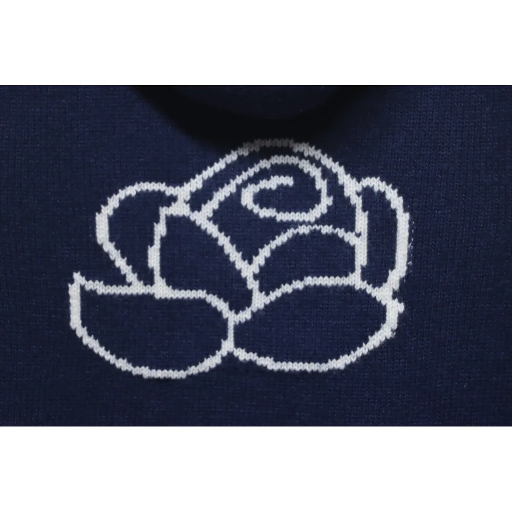 Thom Browne 24FW Rose Australian Wool Hooded Jacket Blue