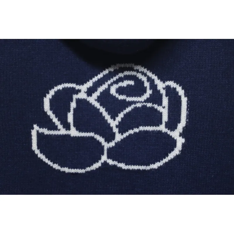 Thom Browne 24FW Rose Australian Wool Hooded Jacket Blue