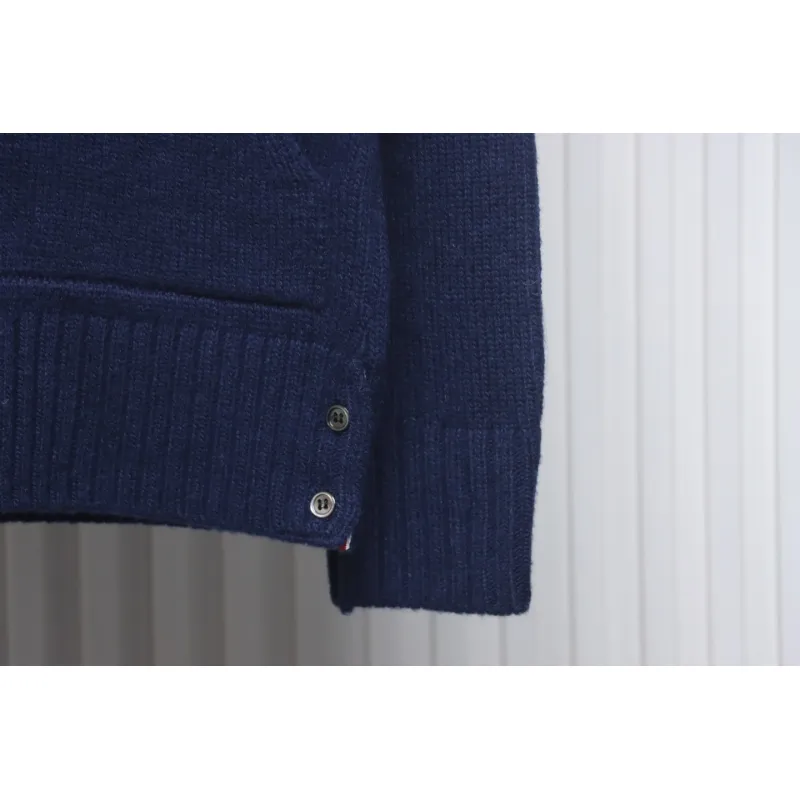 Thom Browne 24FW Rose Australian Wool Hooded Jacket Blue