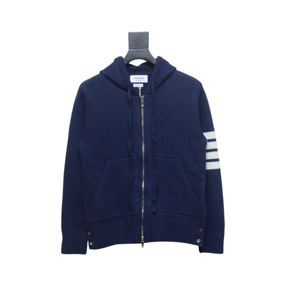 Thom Browne 24FW Rose Australian Wool Hooded Jacket Blue