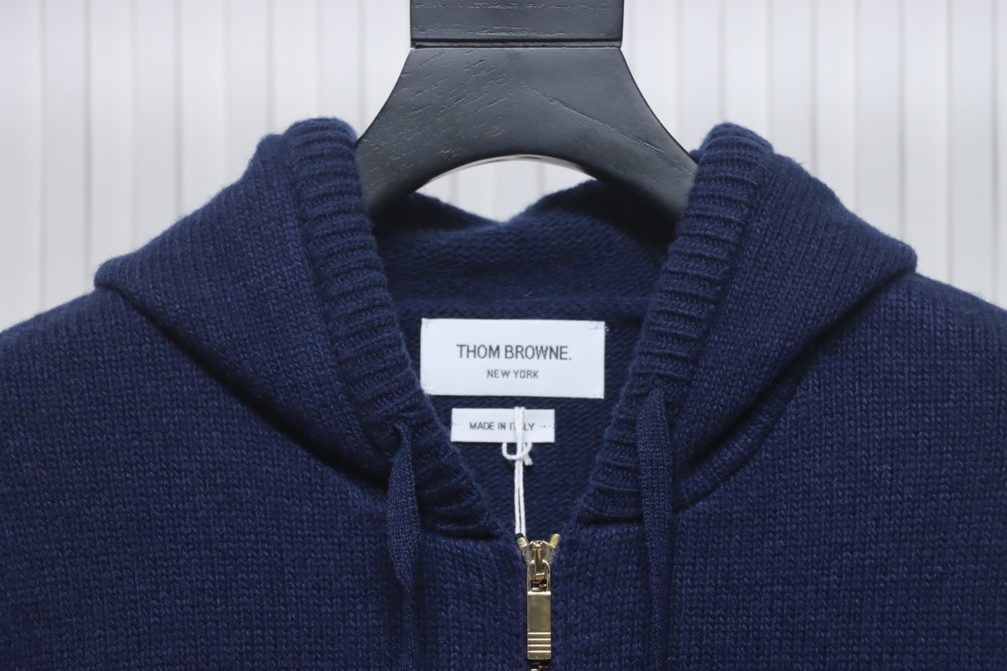 Thom Browne 24FW Rose Australian Wool Hooded Jacket Blue