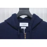 Thom Browne 24FW Rose Australian Wool Hooded Jacket Blue