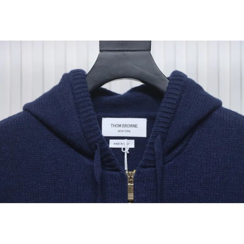Thom Browne 24FW Rose Australian Wool Hooded Jacket Blue