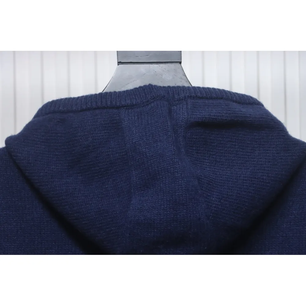 Thom Browne 24FW Rose Australian Wool Hooded Jacket Blue