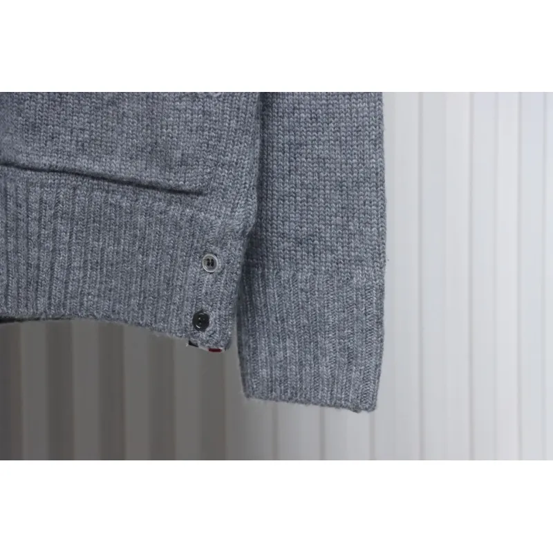 Thom Browne 24FW Rose Australian Wool Hooded Jacket Grey