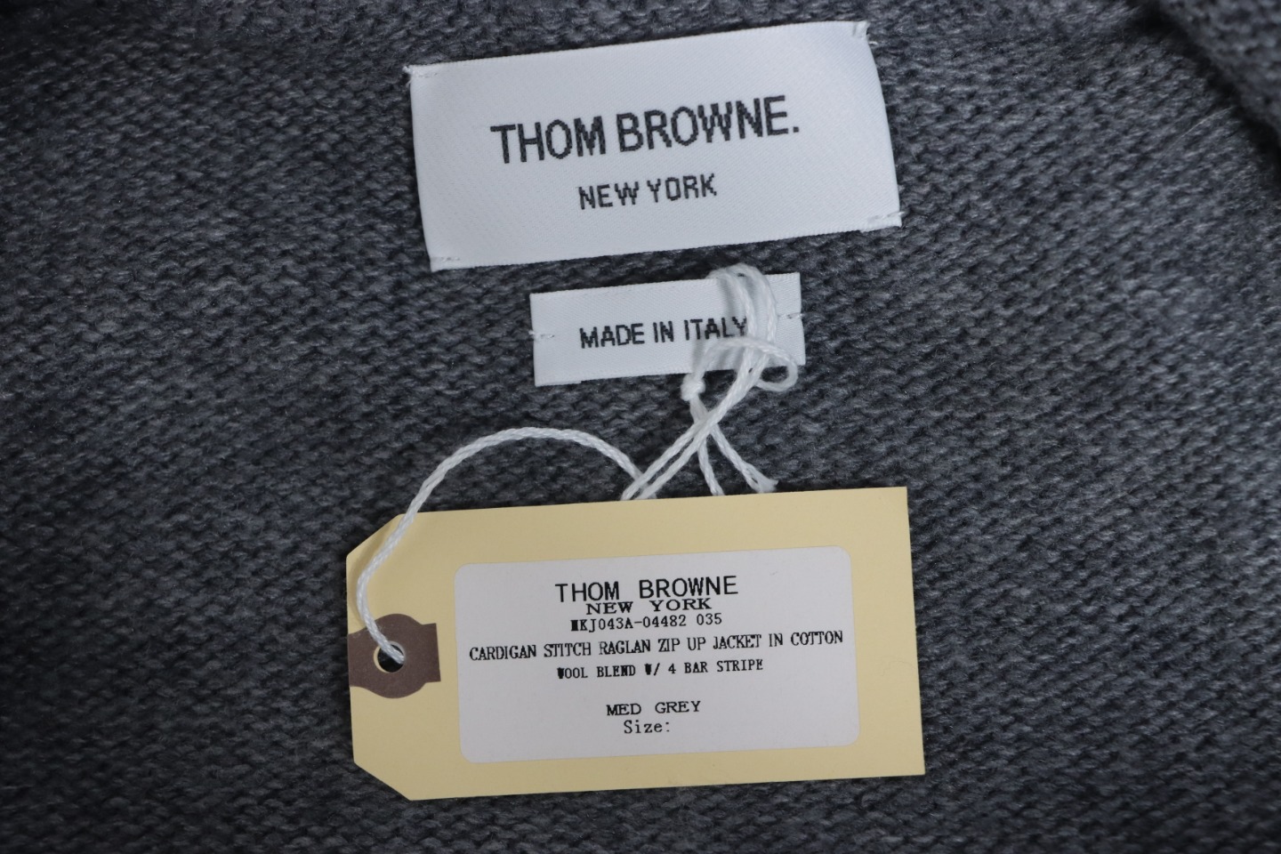 Thom Browne 24FW Rose Australian Wool Hooded Jacket Grey