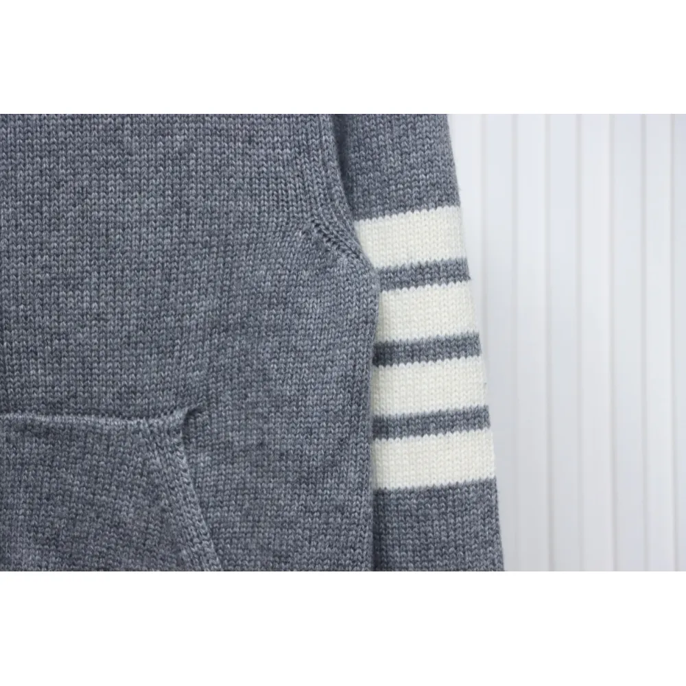 Thom Browne 24FW Rose Australian Wool Hooded Jacket Grey