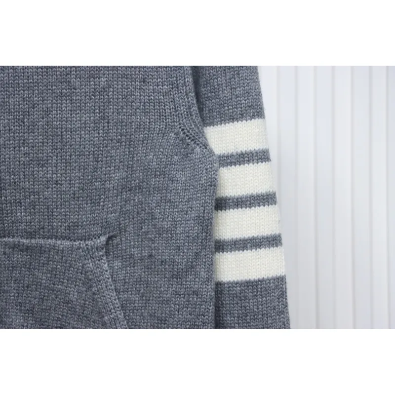 Thom Browne 24FW Rose Australian Wool Hooded Jacket Grey