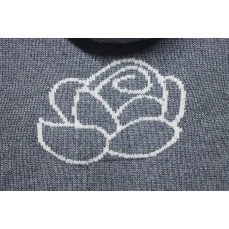 Thom Browne 24FW Rose Australian Wool Hooded Jacket Grey