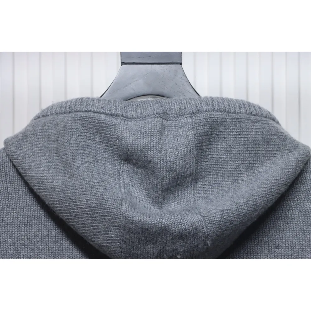 Thom Browne 24FW Rose Australian Wool Hooded Jacket Grey