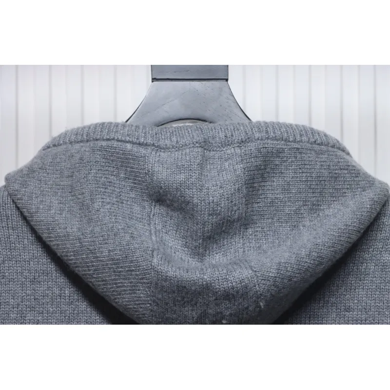 Thom Browne 24FW Rose Australian Wool Hooded Jacket Grey