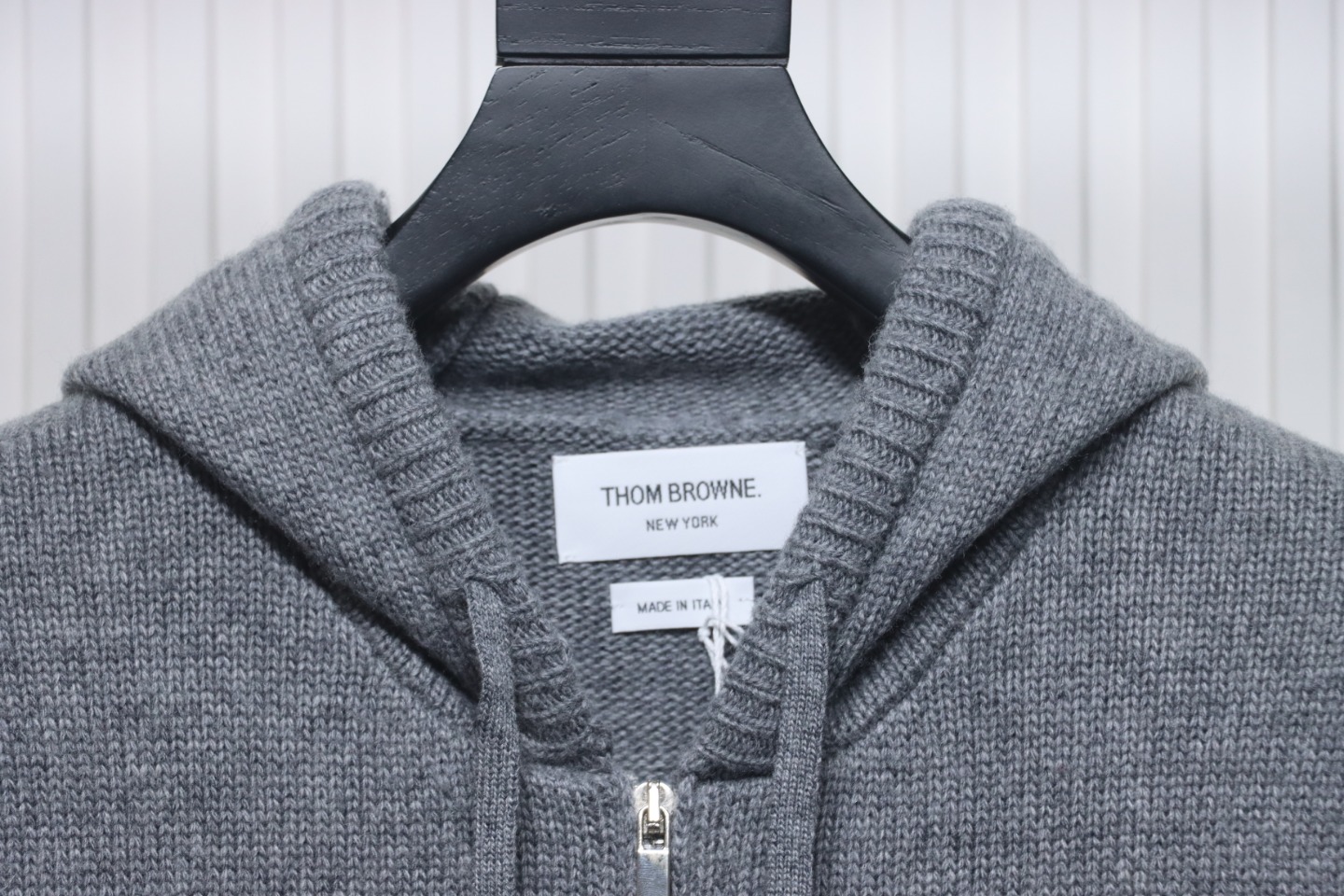 Thom Browne 24FW Rose Australian Wool Hooded Jacket Grey