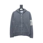 Thom Browne 24FW Rose Australian Wool Hooded Jacket Grey