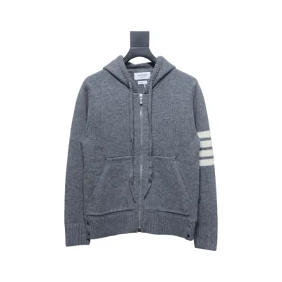 Thom Browne 24FW Rose Australian Wool Hooded Jacket Grey 01