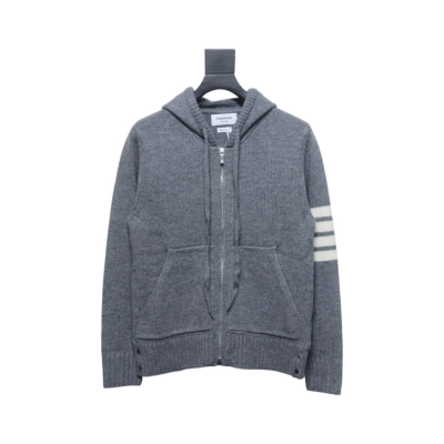 Thom Browne 24FW Rose Australian Wool Hooded Jacket Grey 01