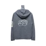Thom Browne 24FW Rose Australian Wool Hooded Jacket Grey