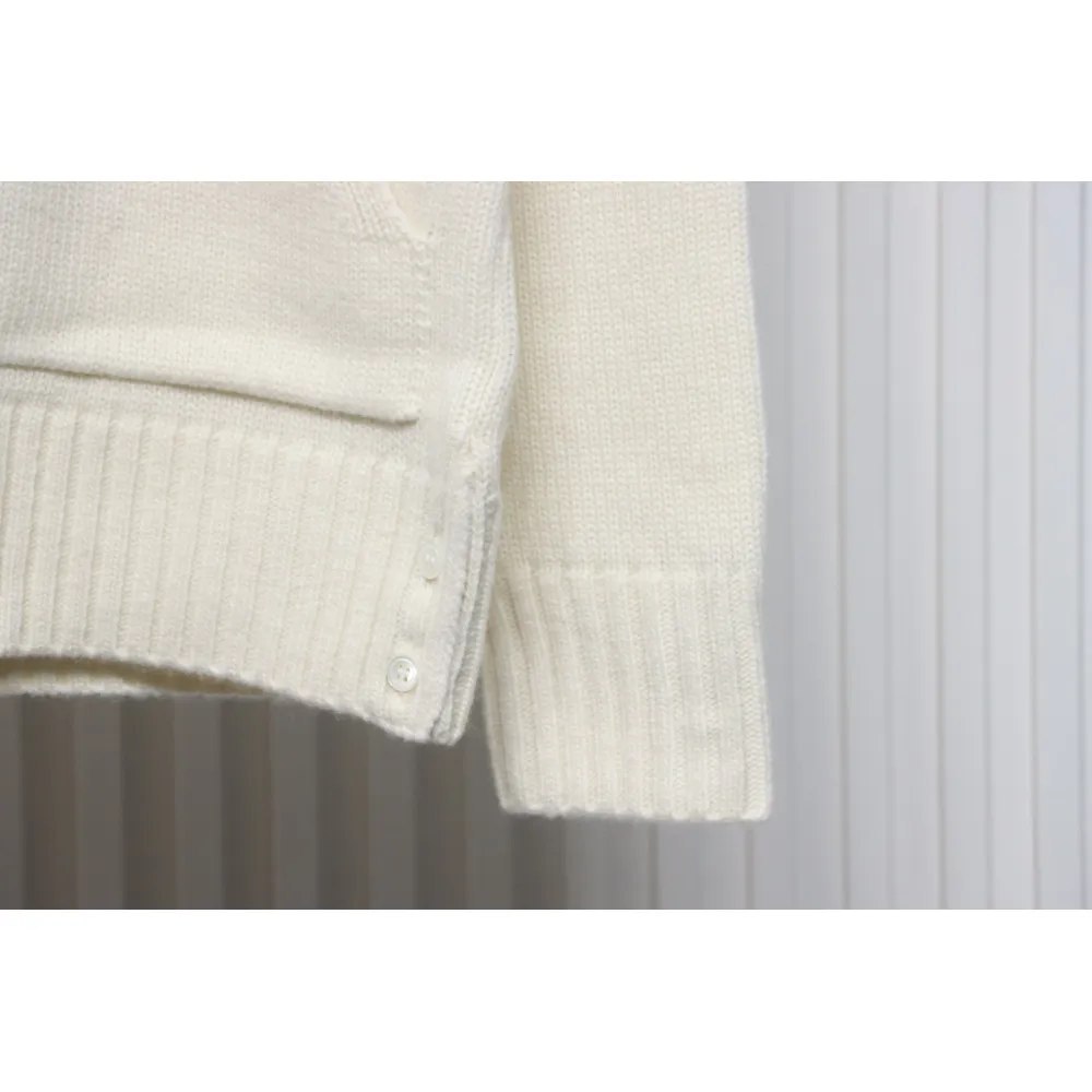 Thom Browne 24FW Rose Australian Wool Hooded Jacket White