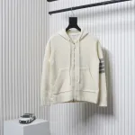 Thom Browne 24FW Rose Australian Wool Hooded Jacket White