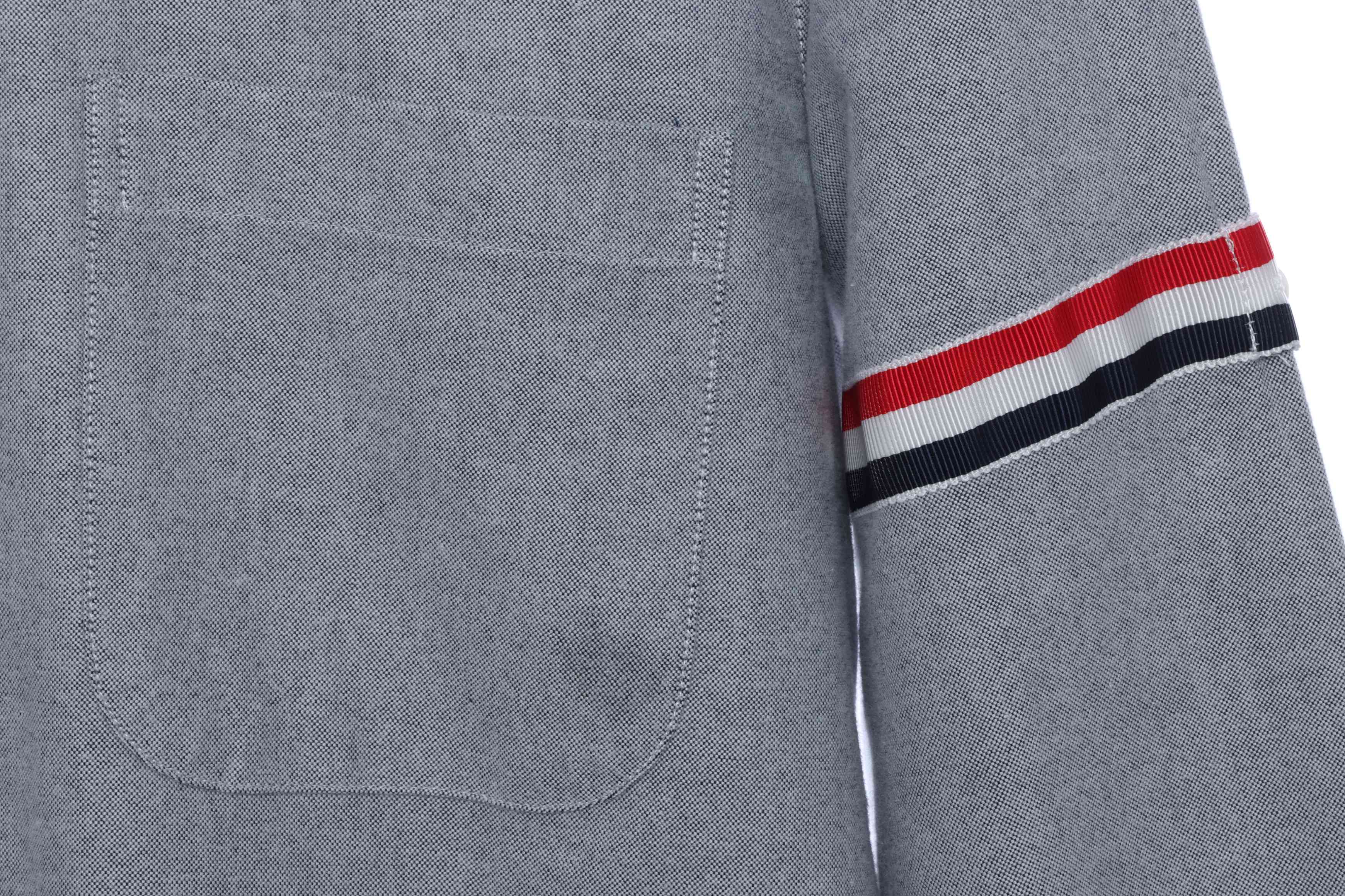 (Special Offer) Thom Browne Three-Stripes Web Blend Long Sleeve Shirt