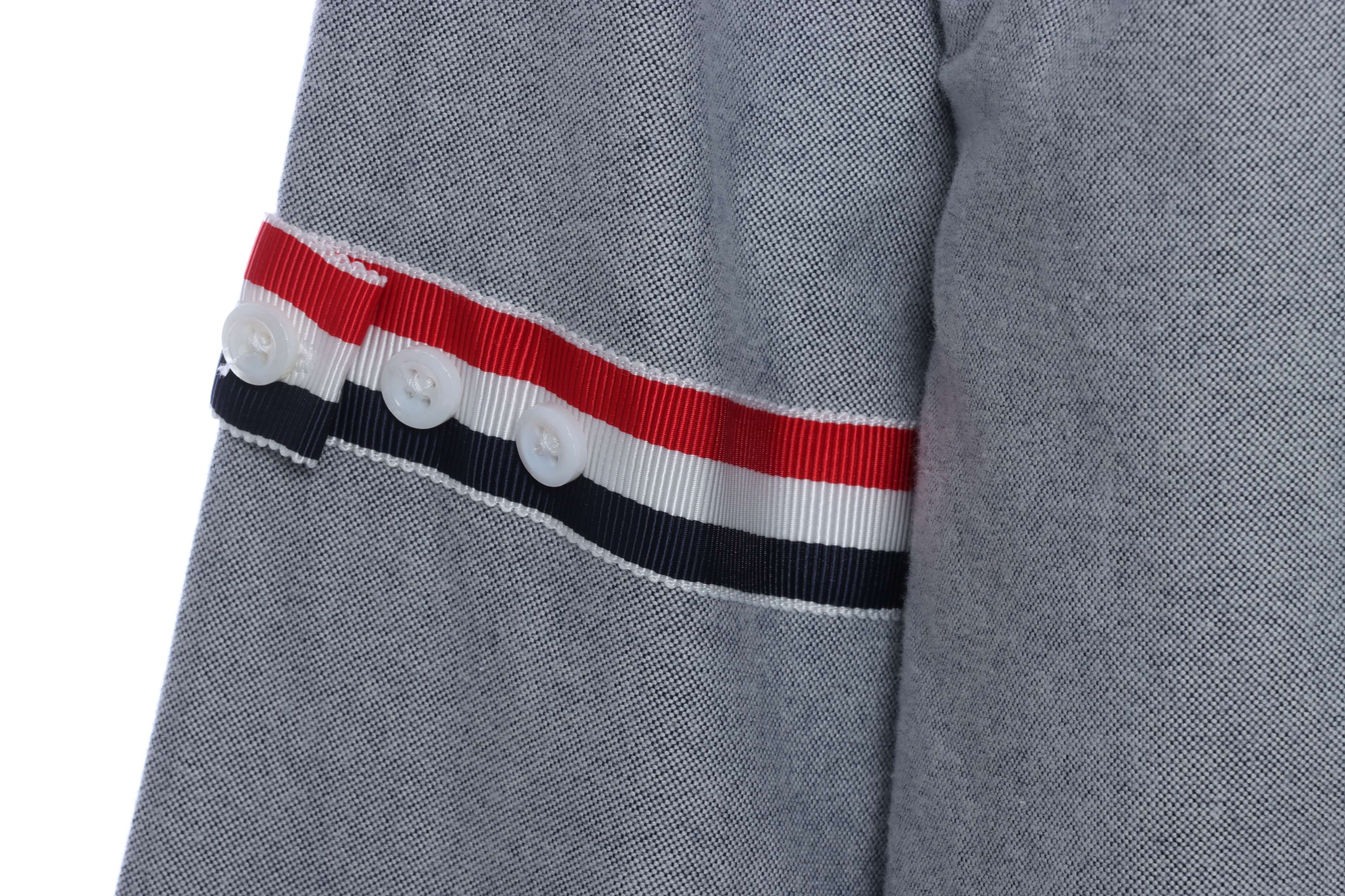 (Special Offer) Thom Browne Three-Stripes Web Blend Long Sleeve Shirt