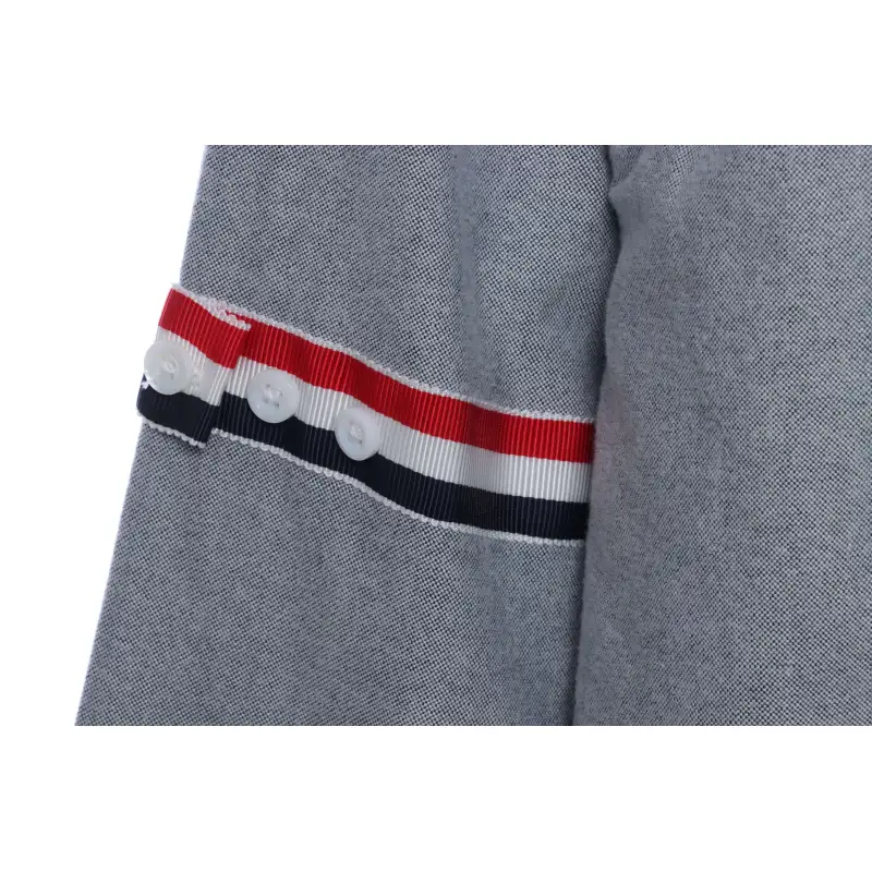 (Special Offer) Thom Browne Three-Stripes Web Blend Long Sleeve Shirt