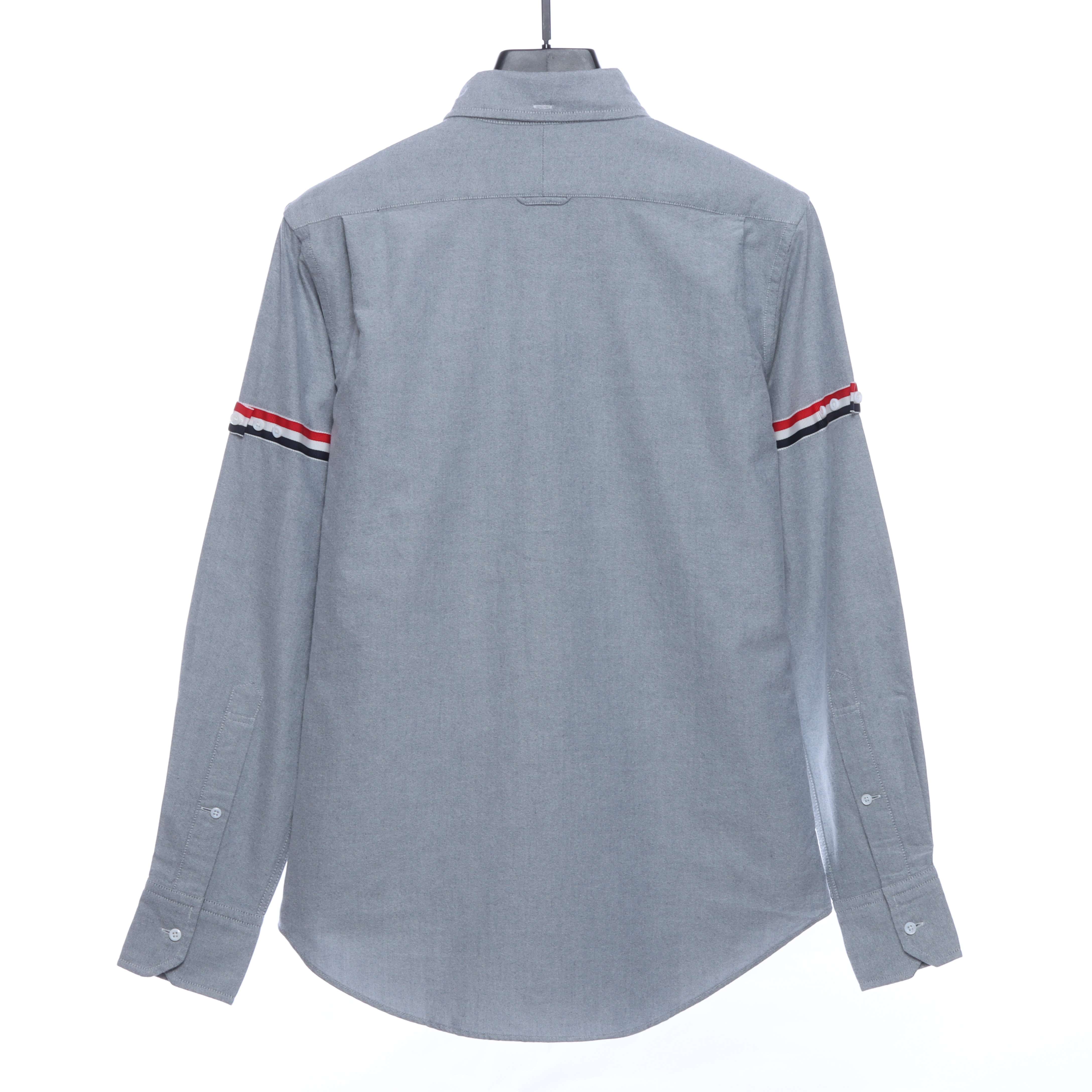 (Special Offer) Thom Browne Three-Stripes Web Blend Long Sleeve Shirt