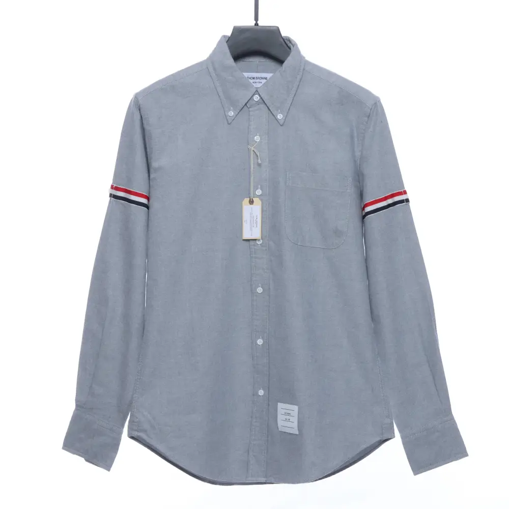 (Special Offer) Thom Browne Three-Stripes Web Blend Long Sleeve Shirt