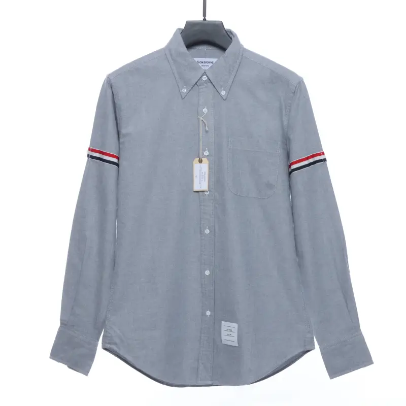 (Special Offer) Thom Browne Three-Stripes Web Blend Long Sleeve Shirt