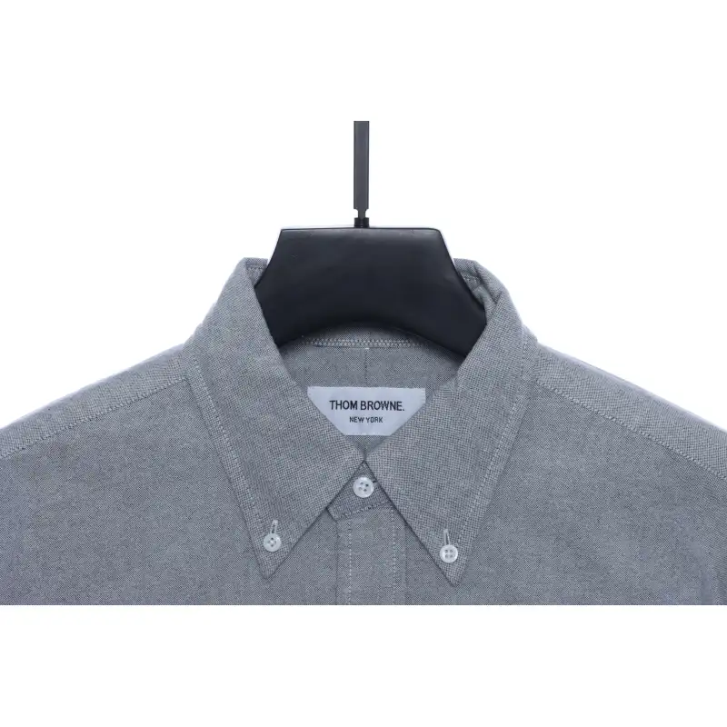 (Special Offer) Thom Browne Three-Stripes Web Blend Long Sleeve Shirt