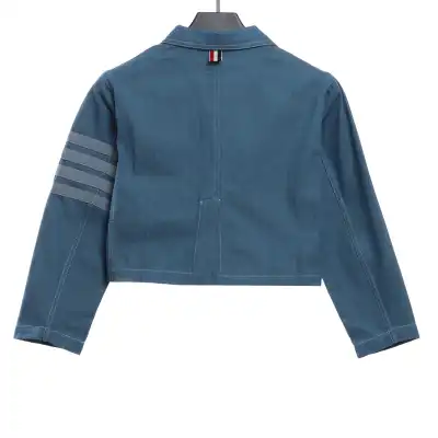Thom Browne Blue Denim Cargo Jacket 02