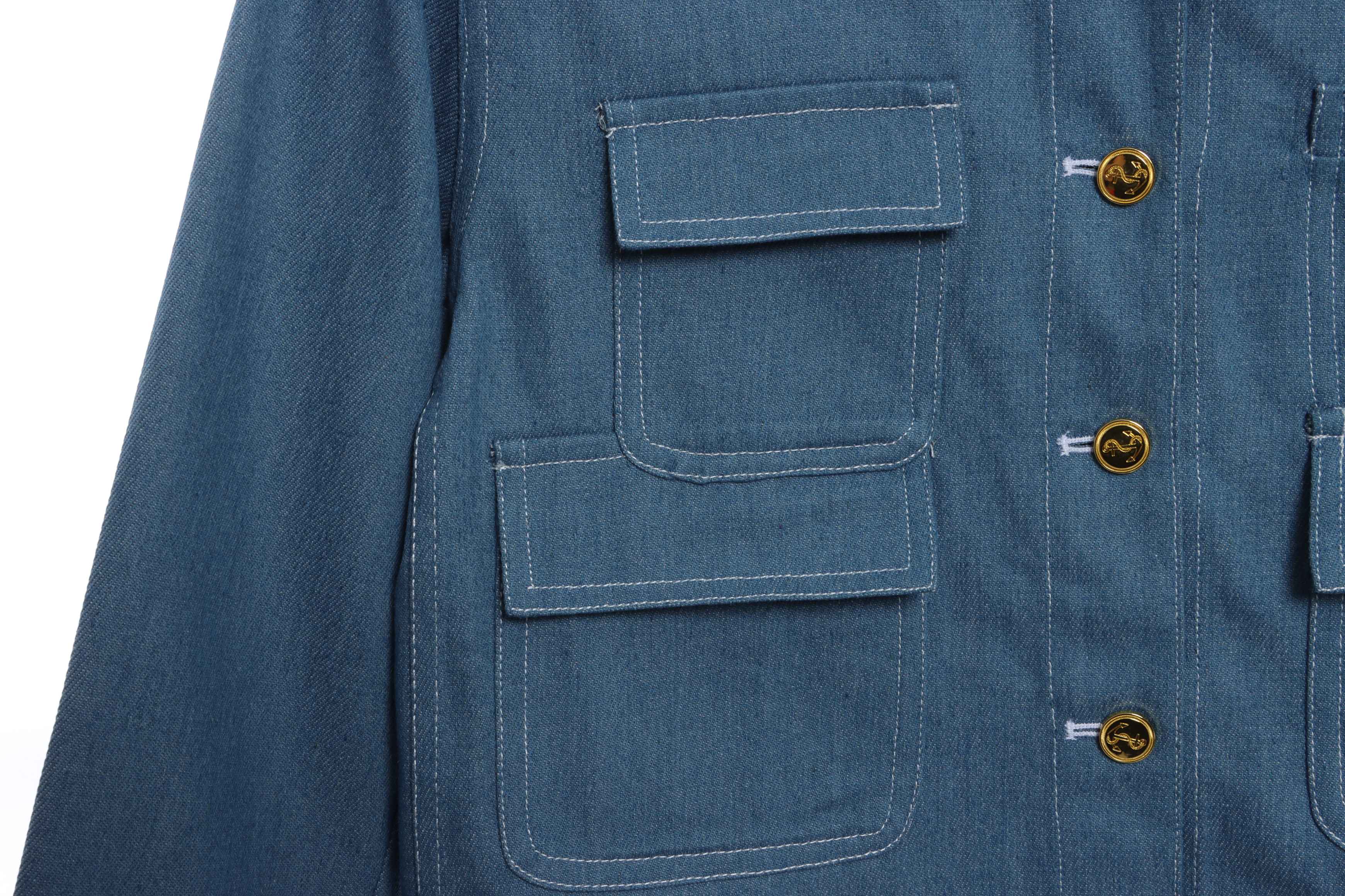 Thom Browne Blue Denim Cargo Jacket